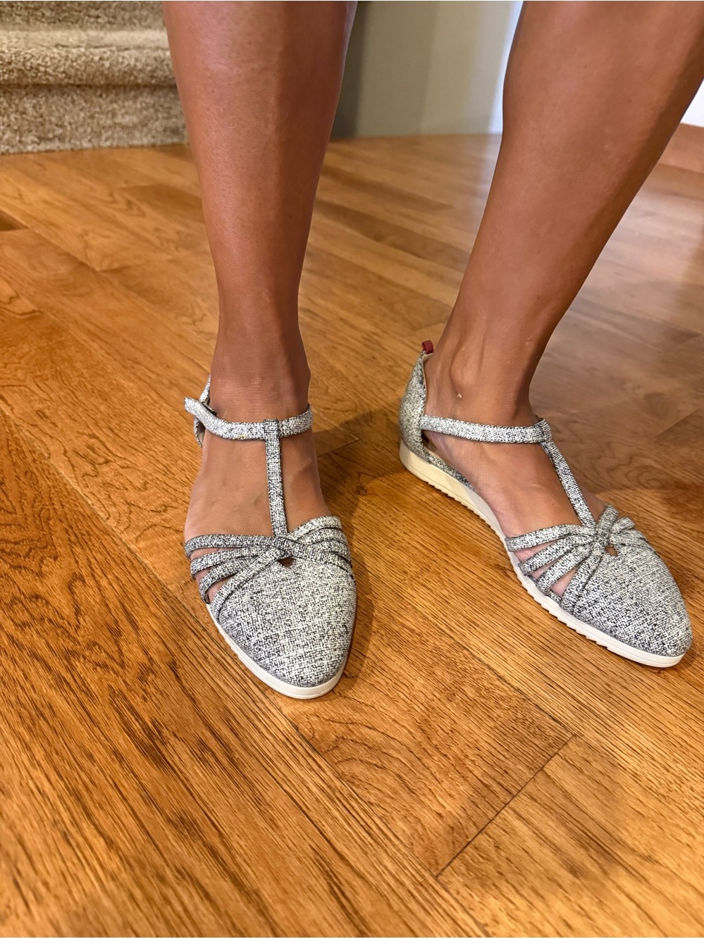 SJP by Sarah Jessica Parker gray T-Strap Pointed Flats